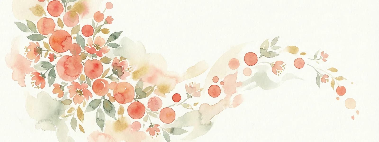 Watercolour illustration of a gentle curve showing fertility change over time with botanical elements